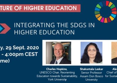 Integrating the Sustainable Development Goals (SDGs) in Higher Education